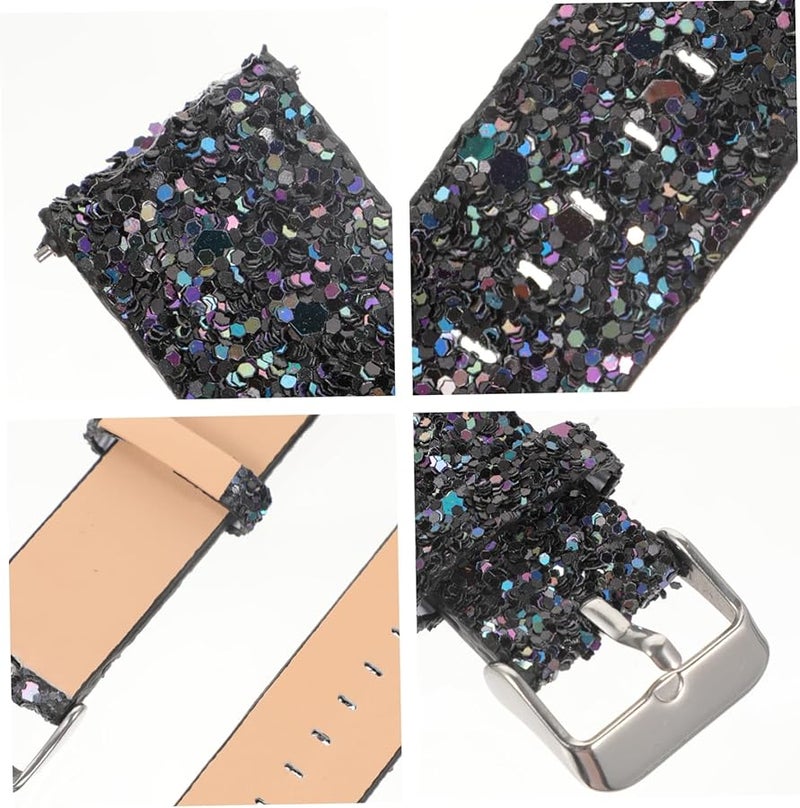 Uonlytech Lightweight Soft Glitter Watch Band for Daily Wear Comfortable Strap - Image 5